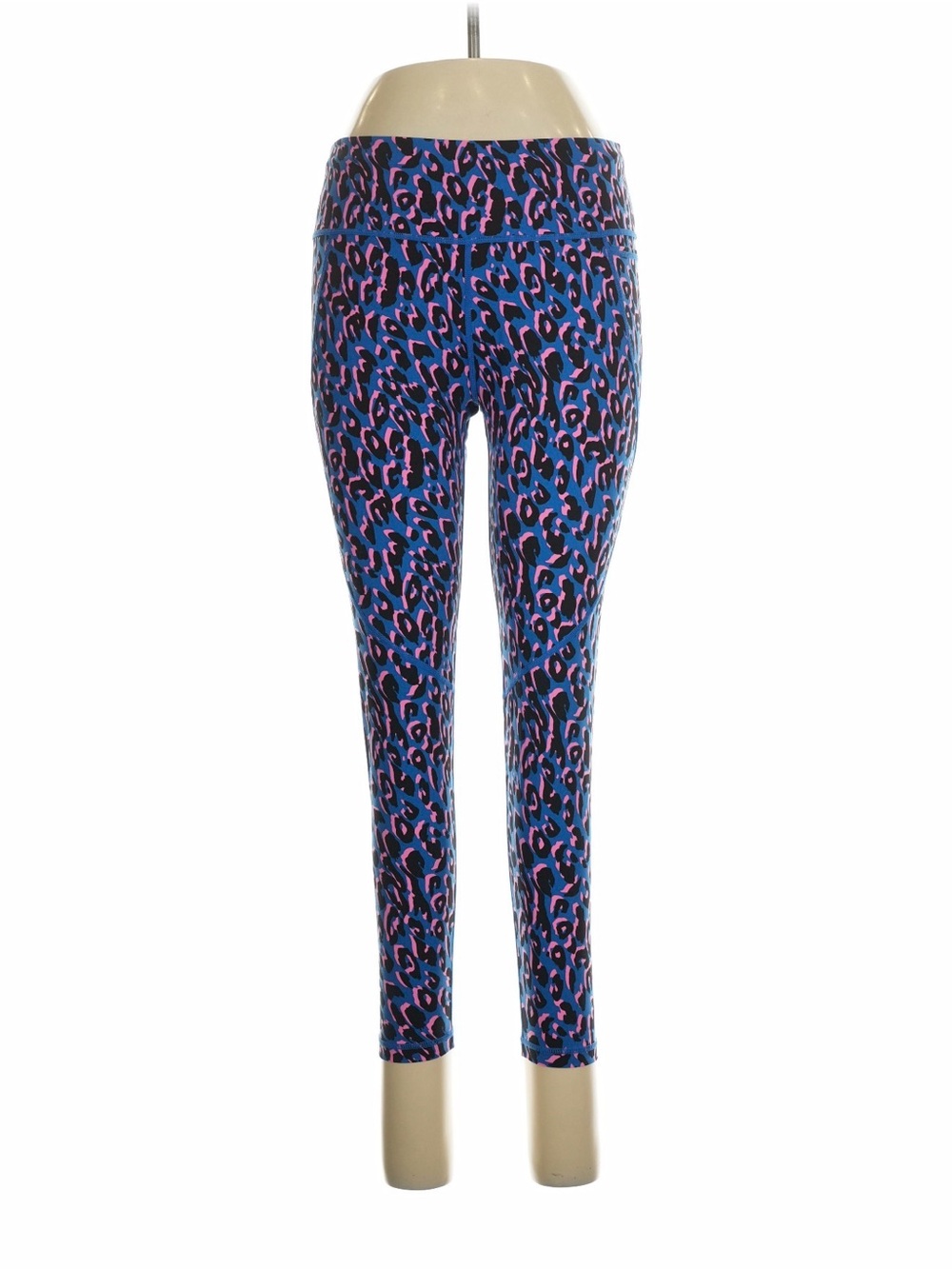 Sweaty Betty Blue & Pink Leopard Print 7/8 Leggings